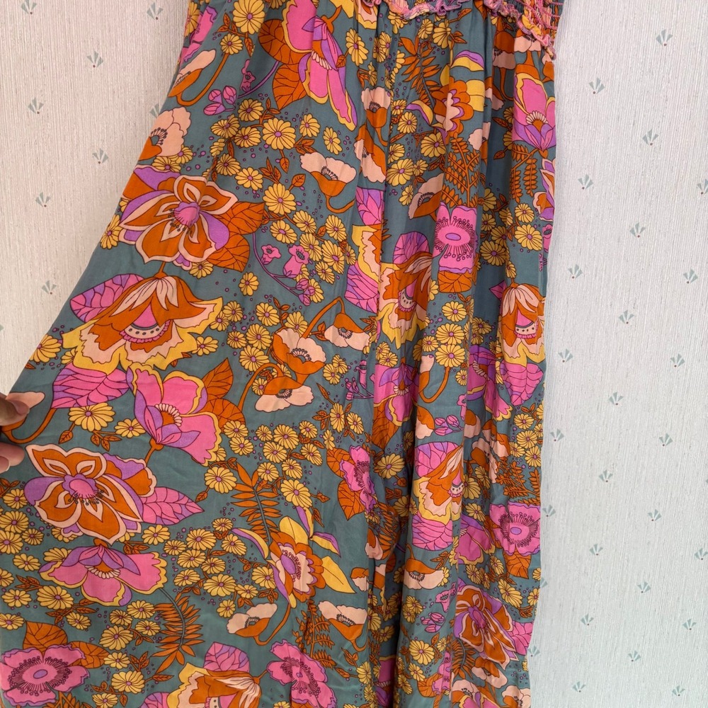Natural Life Sedona Jumpsuit Medium Wide Leg Floral Boho Festival Resort Beach - Picture 11 of 12